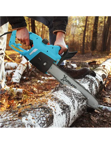 DURHAND 2000W Powerful Electric Chainsaw, 16" Aluminium Blade Portable Corded Chain Saw, 7250rpm Chain Saw for Garden Tree Pruni