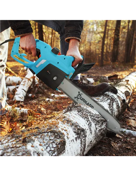 DURHAND 2000W Powerful Electric Chainsaw, 16" Aluminium Blade Portable Corded Chain Saw, 7250rpm Chain Saw for Garden Tree Pruni