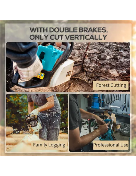 DURHAND 2000W Powerful Electric Chainsaw, 16" Aluminium Blade Portable Corded Chain Saw, 7250rpm Chain Saw for Garden Tree Pruni