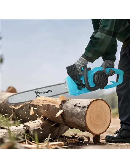 DURHAND 2000W Powerful Electric Chainsaw, 16" Aluminium Blade Portable Corded Chain Saw, 7250rpm Chain Saw for Garden Tree Pruni