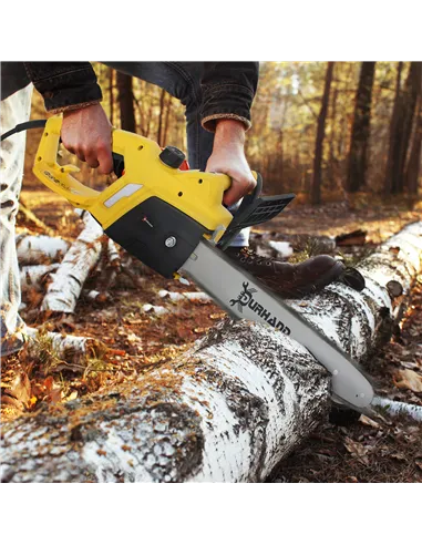 DURHAND 2000W Powerful Electric Chainsaw, 16" Aluminium Blade Portable Corded Chain Saw, 7250rpm Chain Saw for Garden Tree Pruni