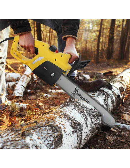 DURHAND 2000W Powerful Electric Chainsaw, 16" Aluminium Blade Portable Corded Chain Saw, 7250rpm Chain Saw for Garden Tree Pruni