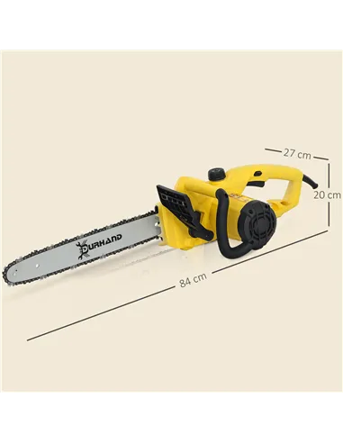 DURHAND 2000W Powerful Electric Chainsaw, 16" Aluminium Blade Portable Corded Chain Saw, 7250rpm Chain Saw for Garden Tree Pruni