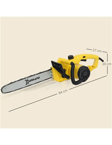 DURHAND 2000W Powerful Electric Chainsaw, 16" Aluminium Blade Portable Corded Chain Saw, 7250rpm Chain Saw for Garden Tree Pruni