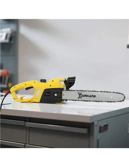 DURHAND 2000W Powerful Electric Chainsaw, 16" Aluminium Blade Portable Corded Chain Saw, 7250rpm Chain Saw for Garden Tree Pruni