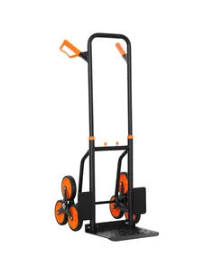 DURHAND Six-Wheel Folding  Sack Barrow Trolley - Black/Orange