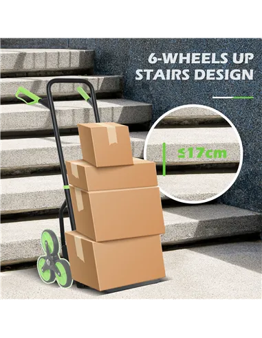 DURHAND Six-Wheel Folding  Sack Barrow Trolley - Black/Green