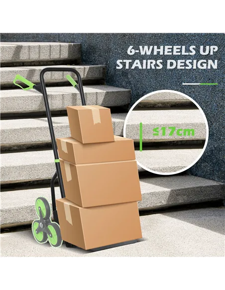 DURHAND Six-Wheel Folding  Sack Barrow Trolley - Black/Green