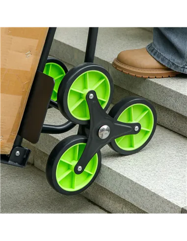 DURHAND Six-Wheel Folding  Sack Barrow Trolley - Black/Green