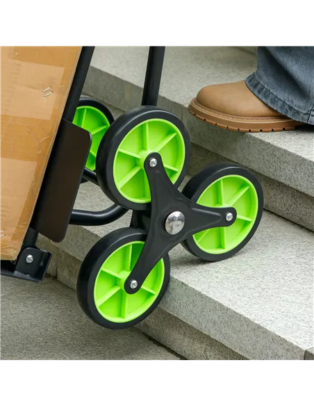 DURHAND Six-Wheel Folding  Sack Barrow Trolley - Black/Green