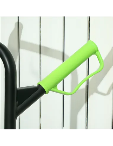 DURHAND Six-Wheel Folding  Sack Barrow Trolley - Black/Green