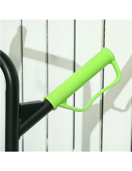 DURHAND Six-Wheel Folding  Sack Barrow Trolley - Black/Green