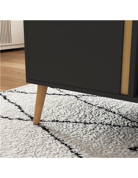 HOMCOM Coffee Table for Living Room, Modern Centre Table with Storage Compartments and Cabinets, Rectangular Side Table, 115x 58