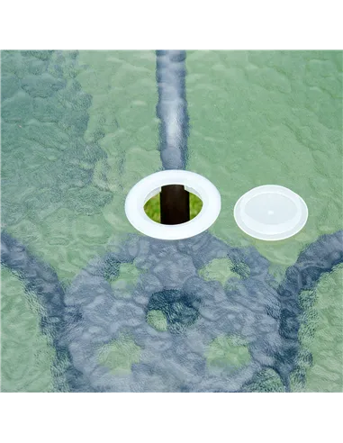 Outsunny 6 Piece Garden Dining Set with Umbrella, Patio Sets with Parasol with 4 Folding Dining Chairs & Round Tempered Glass Ta