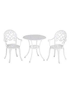Outsunny Three-Piece Elegant Aluminium Garden Set - White