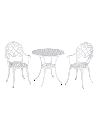 Outsunny Three-Piece Elegant Aluminium Garden Set - White