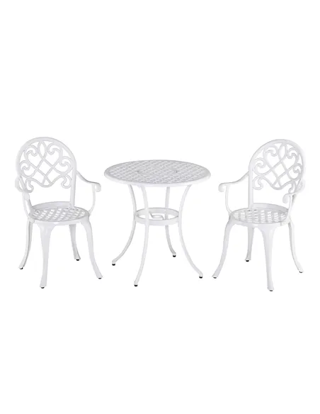 Outsunny Three-Piece Elegant Aluminium Garden Set - White