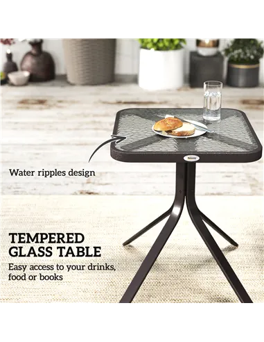 Outsunny Glider Rocking Chair & Table Set 2 Single Seaters Rocker Garden Swing Chair Patio Furniture Bistro Set Grey