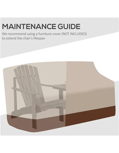 Outsunny Wooden Outdoor Double Adirondack Chairs Loveseat w/ Centre Table and Umbrella Hole, Garden Patio Furniture for Lounging