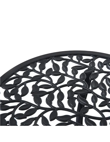 Outsunny 3 Pcs Aluminium Bistro Set Garden Furniture Dining Table Chairs Antique Outdoor Seat Patio Seater Black