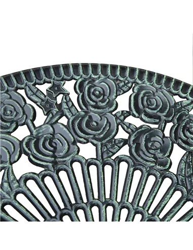 Outsunny Cast Aluminium Outdoor Patio Garden Bistro Elegant Design Table Chair Set - Green (3-Piece)