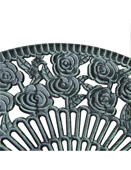 Outsunny Cast Aluminium Outdoor Patio Garden Bistro Elegant Design Table Chair Set - Green (3-Piece)