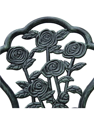 Outsunny Cast Aluminium Outdoor Patio Garden Bistro Elegant Design Table Chair Set - Green (3-Piece)