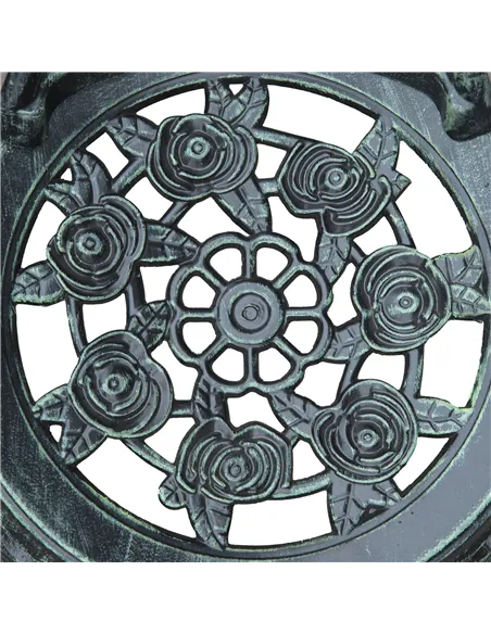 Outsunny Cast Aluminium Outdoor Patio Garden Bistro Elegant Design Table Chair Set - Green (3-Piece)