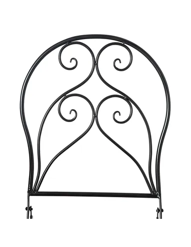 Outsunny 3 Pieces Garden Bistro Set with Coffee Table and 2 Folding Single Chairs, Mosaic Garden Table Top and Seats, Metal Fram