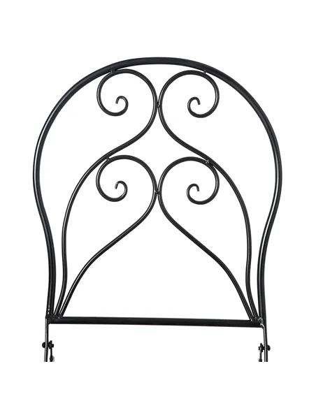 Outsunny 3 Pieces Garden Bistro Set with Coffee Table and 2 Folding Single Chairs, Mosaic Garden Table Top and Seats, Metal Fram