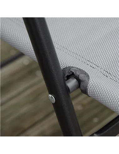 Outsunny 3 Piece Outdoor Bistro Set, Patio Conversation Furniture Set with 2 Folding Backrest Adjustable Armchairs and Glass Top