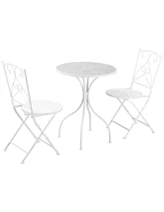 Outsunny Three-Piece Metal Bistro Set - White