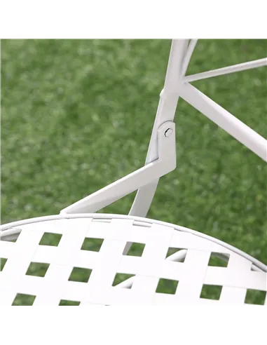 Outsunny Three-Piece Metal Bistro Set - White