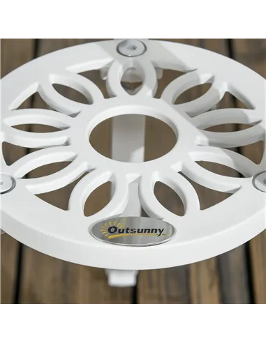 Outsunny 3 Pcs Aluminium Bistro Set Garden Furniture Dining Table Chairs Antique Outdoor Seat Patio Seater White