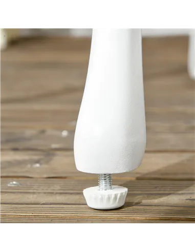 Outsunny 3 Pcs Aluminium Bistro Set Garden Furniture Dining Table Chairs Antique Outdoor Seat Patio Seater White