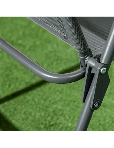 Outsunny Three-Piece Garden Seat Set, with Glass-Top Table - Dark Grey