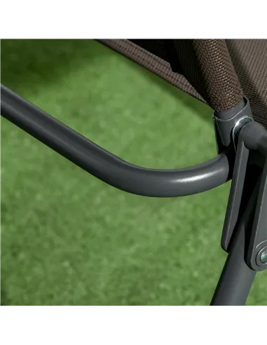 Outsunny Three-Piece Garden Seat Set, with Glass-Top Table - Brown