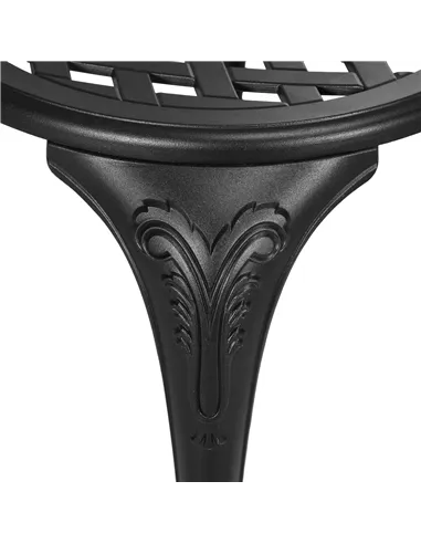 Outsunny 3 Piece Garden Bistro Set, Cast Aluminium Outdoor Furniture Set with Umbrella Hole for Balcony, Porch, Patio, Black