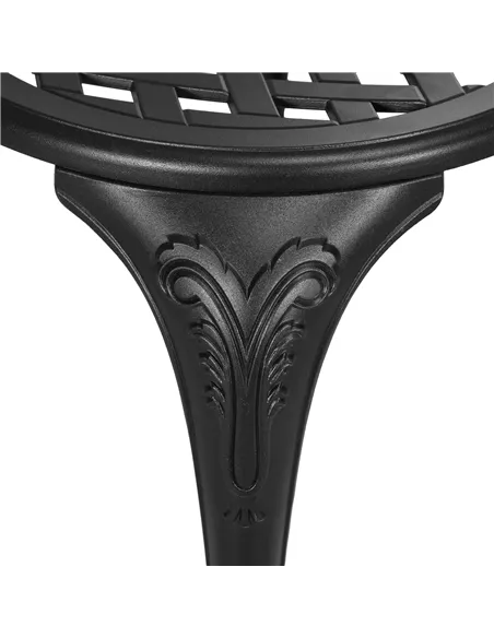 Outsunny 3 Piece Garden Bistro Set, Cast Aluminium Outdoor Furniture Set with Umbrella Hole for Balcony, Porch, Patio, Black