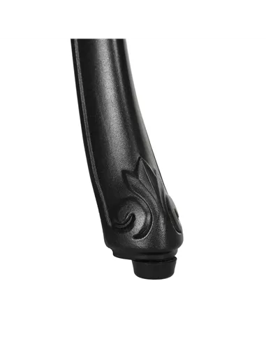 Outsunny 3 Piece Garden Bistro Set, Cast Aluminium Outdoor Furniture Set with Umbrella Hole for Balcony, Porch, Patio, Black