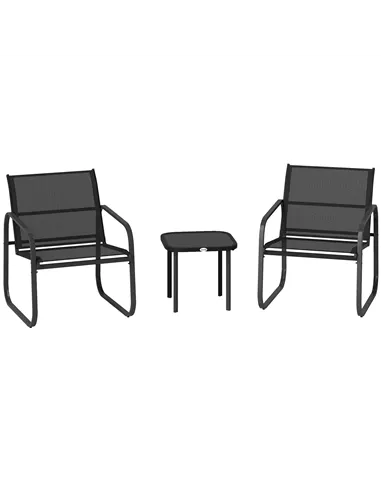 Outsunny Three-Piece Garden Seating Set - Black