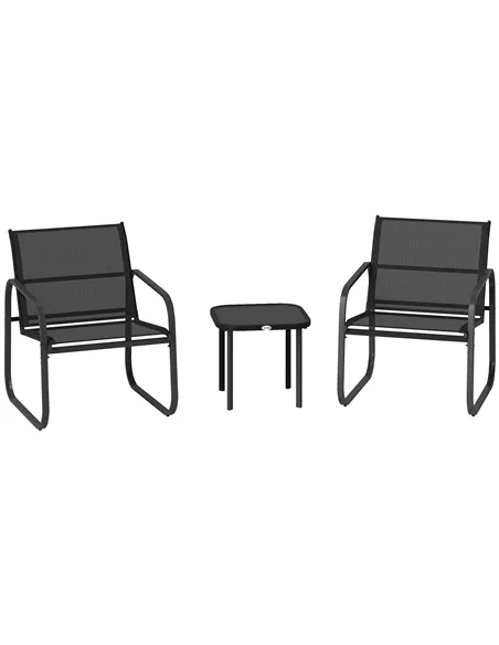 Outsunny Three-Piece Garden Seating Set - Black