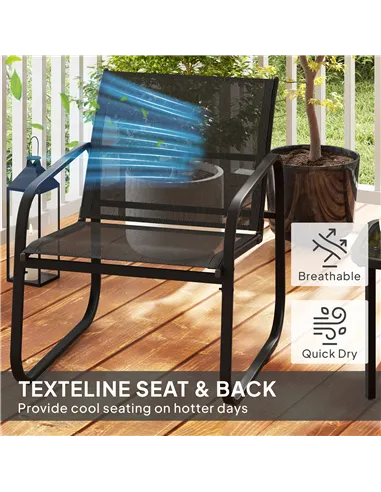 Outsunny Three-Piece Garden Seating Set - Black