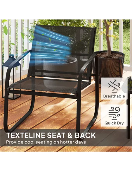 Outsunny Three-Piece Garden Seating Set - Black
