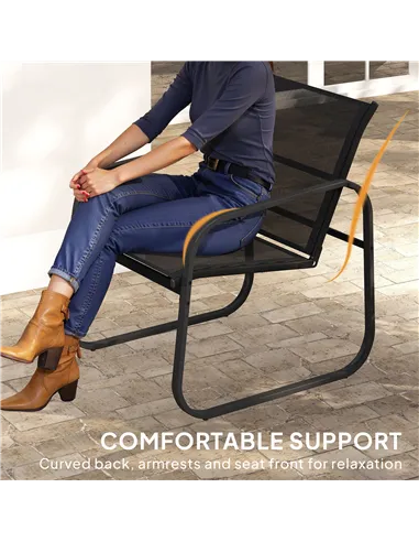 Outsunny Three-Piece Garden Seating Set - Black