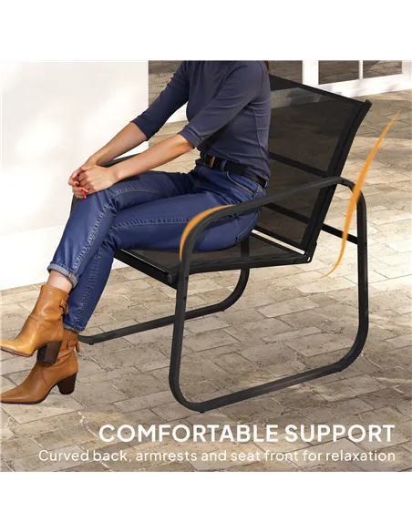 Outsunny Three-Piece Garden Seating Set - Black