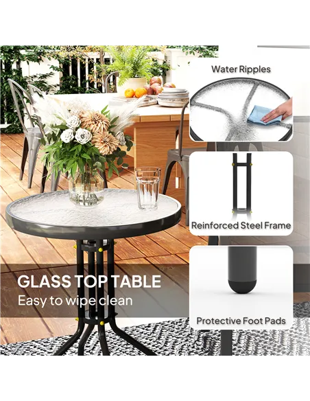 Outsunny Three-Piece Outdoor Garden Set - Black