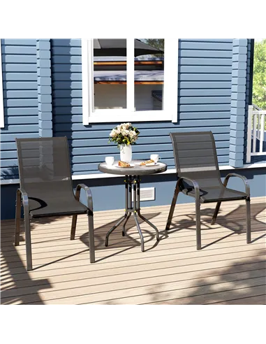 Outsunny Three-Piece Outdoor Garden Set - Black