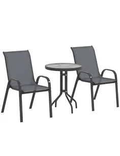 Outsunny Three-Piece Outdoor Garden Set - Grey
