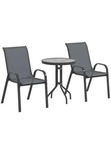 Outsunny Three-Piece Outdoor Garden Set - Grey